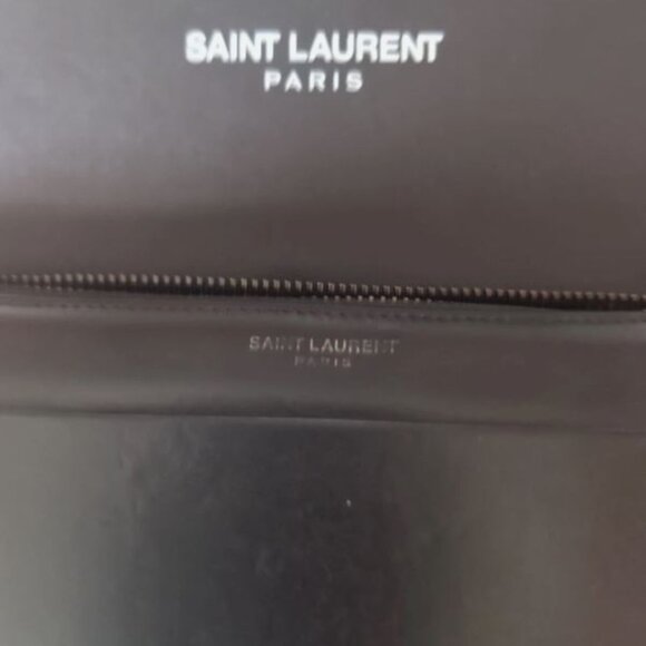Authentic Saint Laurent YSL Long Wallet Black And Gold Zip Around Portefeuille - Picture 3 of 9